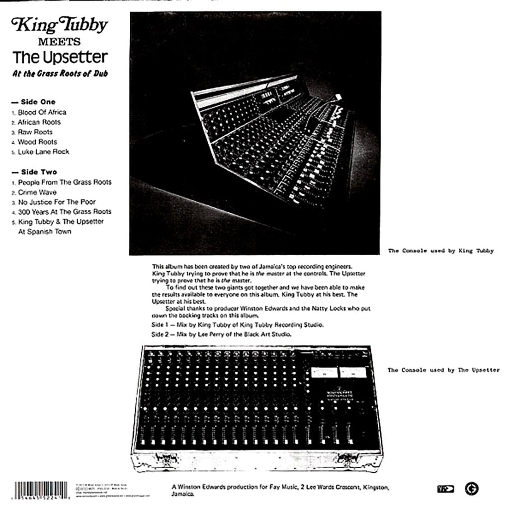 King Tubby, Lee Perry - King Tubby Meets The Upsetter At The Grass Roots Of Dub vinyl LP back cover