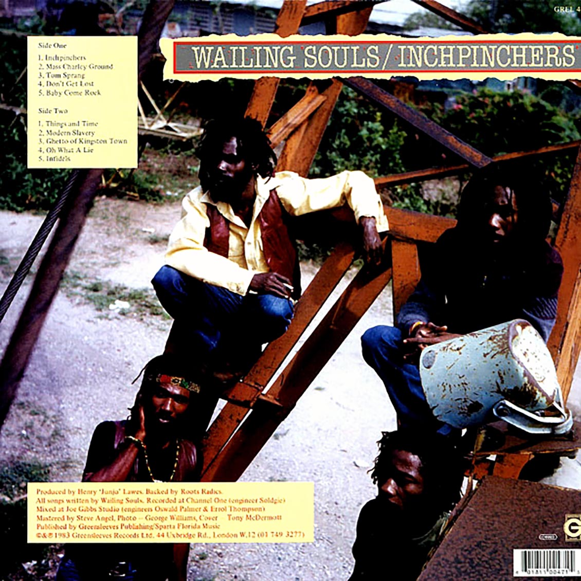 Wailing Souls - Inchpinchers vinyl LP back cover