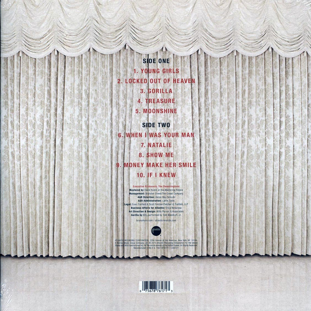 Bruno Mars - Unorthodox Jukebox vinyl LP back cover
