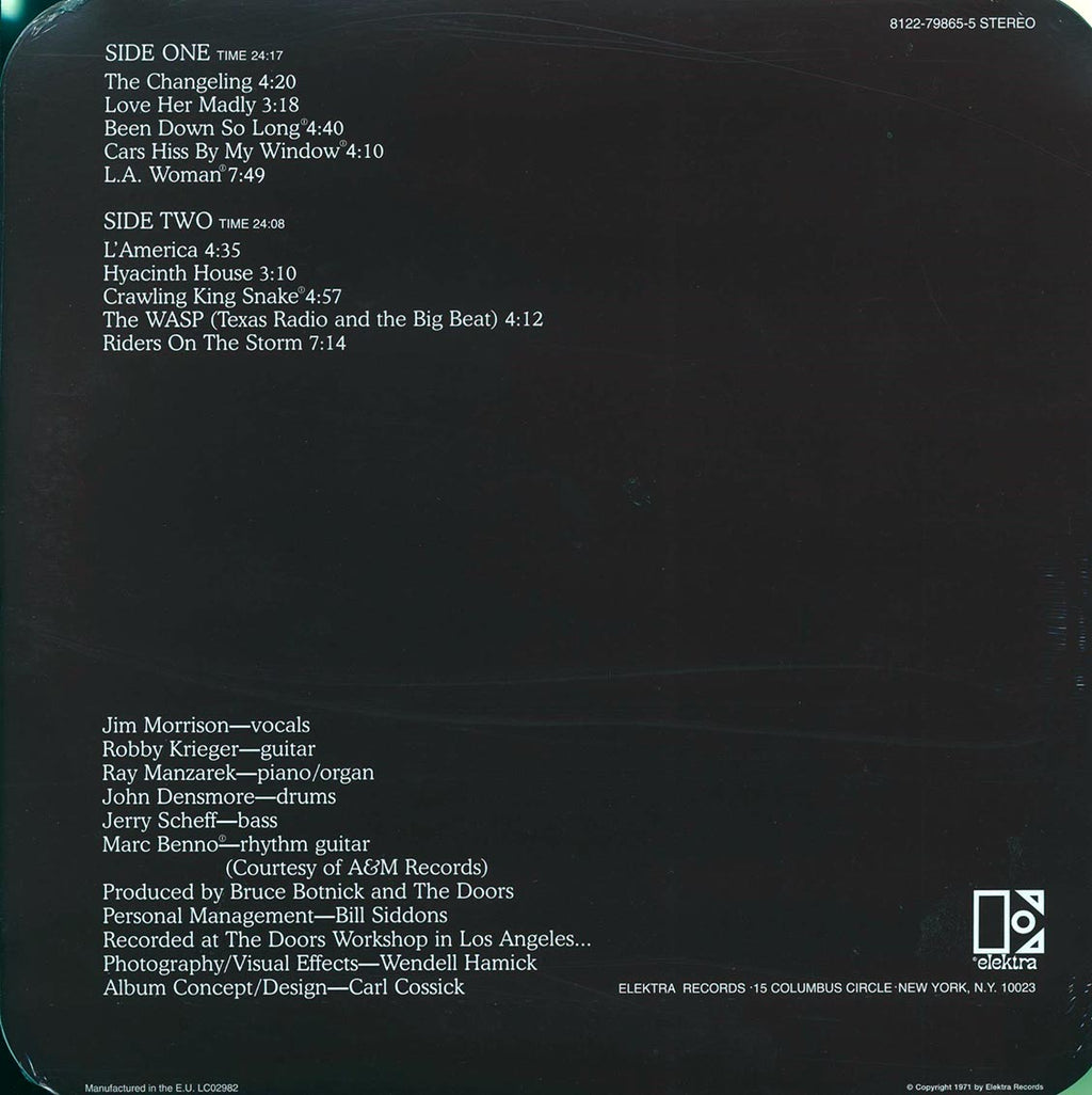The Doors - LA Woman (Die-Cut Window Jacket) (180g) (audiophile) (radius corners) vinyl LP back cover