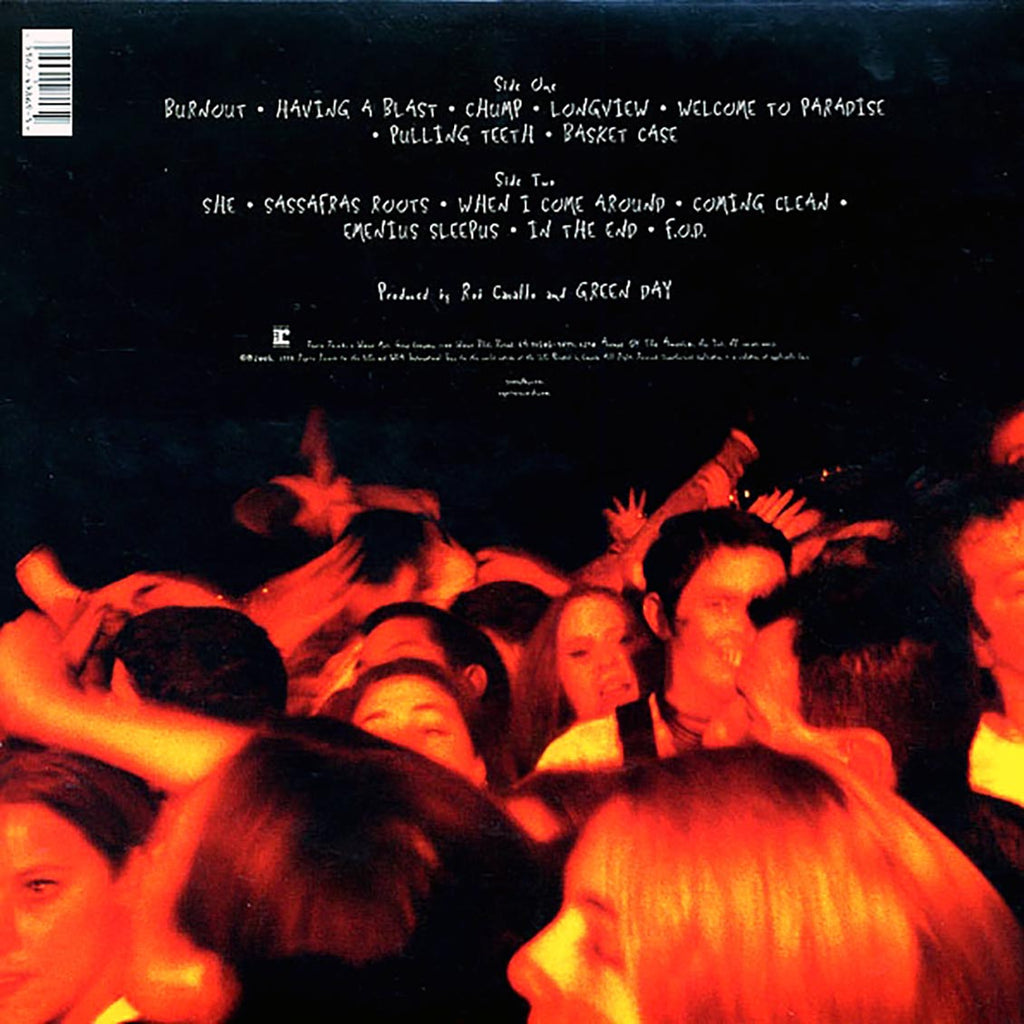 Green Day - Dookie vinyl LP back cover