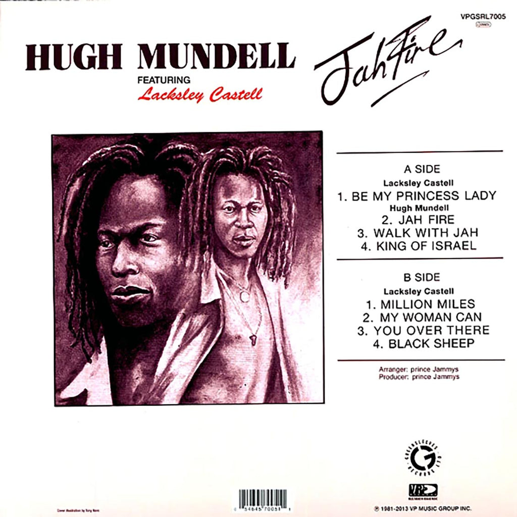 Hugh Mundell, Lacksley Castell - Jah Fire vinyl LP back cover