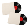 Illustration of 2 vinyl records with blank sleeves for Cool Cat Club — The Digger. Selected albums and cover artwork vary.